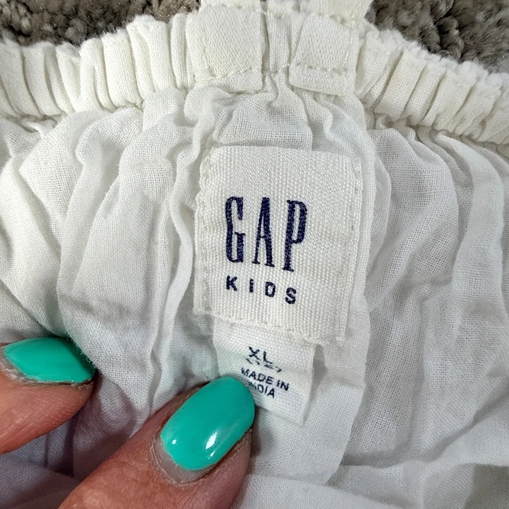 Gap Girls Maxi Dress Eyelet‎ Ruffle Swiss Dot XL White Cotton